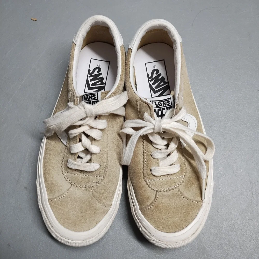 Vans Off the Wall Platform Sneakers Womens US Size 6.5 Tan White Low Top 507452